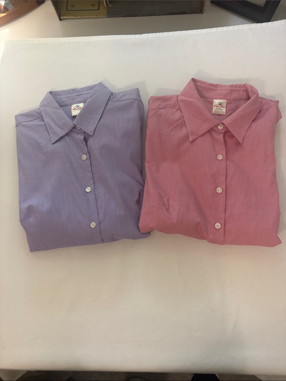 Henri-Henri La' Royale Pink and Purple - Long-Sleeve Button Down Shirts - Large